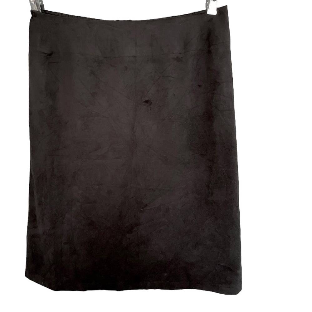 Sigrid Olsen Sport 2x Black Faux Suede A-Line Skirt